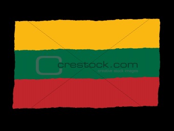 Handdrawn flag of Lithuania