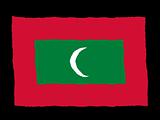 Handdrawn flag of Maldives