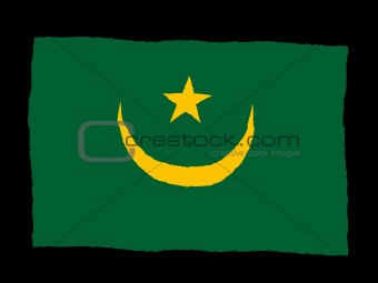Handdrawn flag of Mauritania
