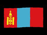 Handdrawn flag of Mongolia