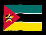 Handdrawn flag of Mozambique