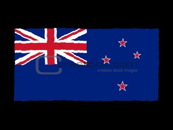 Handdrawn flag of New Zealand