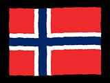 Handdrawn flag of Norway