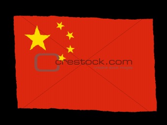 Handdrawn flag of People Republic China