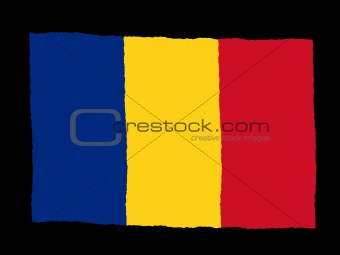 Handdrawn flag of Romania