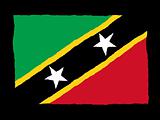 Handdrawn flag of Saint Kitts and Nevis