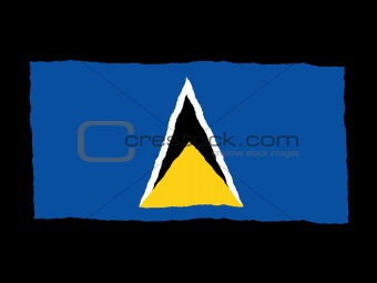 Handdrawn flag of Saint Lucia