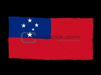 Handdrawn flag of Samoa