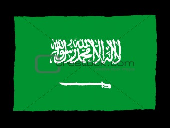 Handdrawn flag of Saudi Arabia