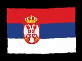 Handdrawn flag of Serbia