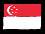 Handdrawn flag of Singapore