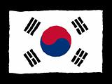 Handdrawn flag of South Korea