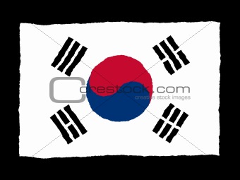 Handdrawn flag of South Korea