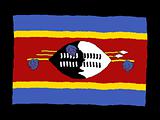 Handdrawn flag of Swaziland