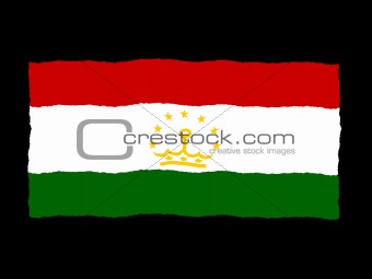Handdrawn flag of Tajikistan