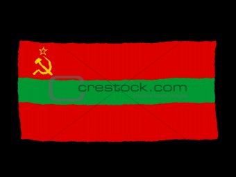 Handdrawn flag of Transnistria
