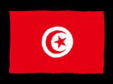 Handdrawn flag of Tunisia