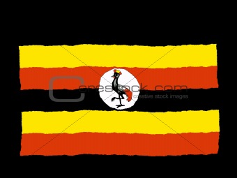 Handdrawn flag of Uganda