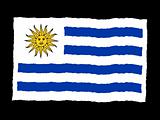 Handdrawn flag of Uruguay