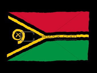 Handdrawn flag of Vanuatu