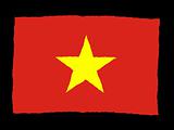 Handdrawn flag of Vietnam