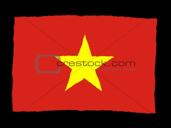 Handdrawn flag of Vietnam