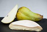 camembert cheese and pears