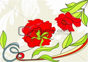Background with red rose