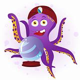 Octopus Fortune Teller with Crystal Ball. 