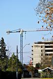 Crane of building
