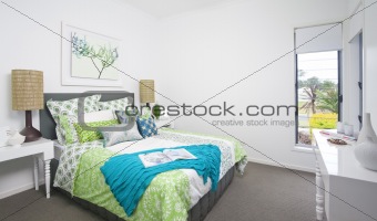 guest bedroom in modern townhouse
