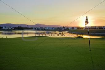 Golf Course at Sunset