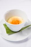 Creme Brulee served in white bowl
