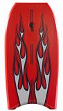 Red body board with flames