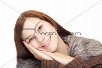 Closeup of a beautiful happy woman