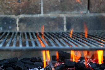 Bar b cue barbecue fire BBQ coal fire iron grill
