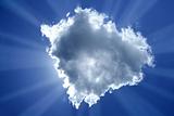 beam sun cloud backlight magic light blue sky 