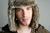 winter fur hat portrait of fashion young man