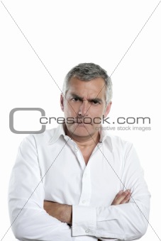 angry businessman senior gray hair serious man
