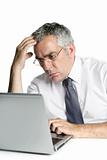 senior businessmen focused on laptop work 