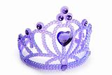 Children purple blue crown with plastic gem