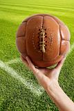 Aged vintage retro football leather ball