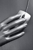 computer wired mouse silver hand future