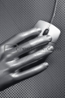 computer wired mouse silver hand future