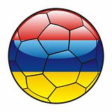 Armenia flag on soccer ball