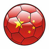 China flag on soccer ball