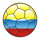 Colombia flag on soccer ball