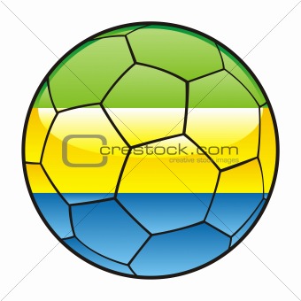 Gabon flag on soccer ball