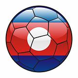 Laos flag on soccer ball