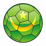 Mauritania flag on soccer ball